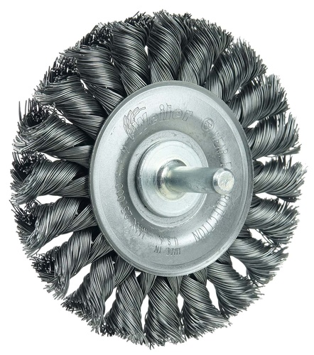Picture of Weiler Abrasive 3-1/4"X 3/8"Stem-Mounted Knot Wire Wheel Wire Mounted Wheel Brush